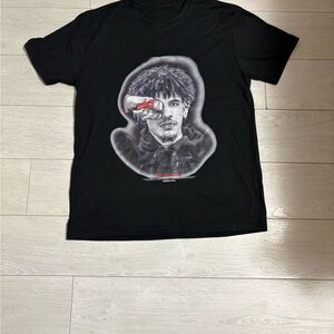 Men's Black Graphic Tee with Artistic Design